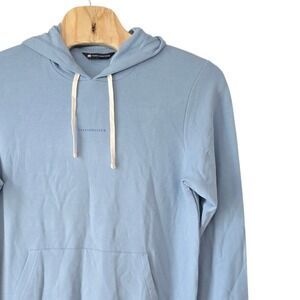 Travis Mathew Mens XL Light Blue Fleece Pullover Hoodie Golf Sweatshirt Casual